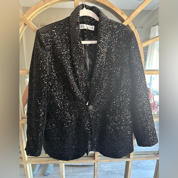Zara Sequined Blazer BNWT XLarge Bloggers Favorite! - Picture 4 of 15